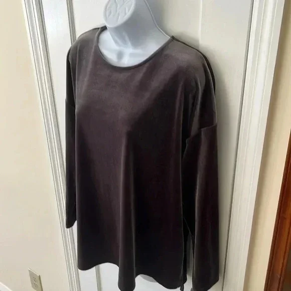 J.Jill Velvety Top Pullover Shirt Women’s Large Brown Silvery Holiday Party - Picture 3 of 16